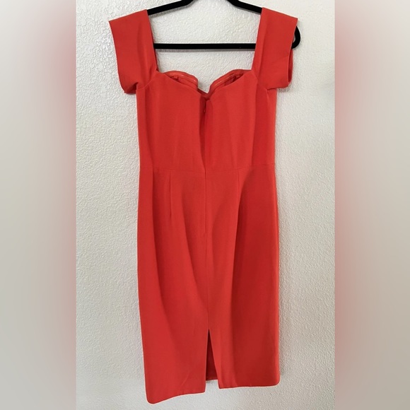 Dress The Population Bailey Off the Shoulder Sweetheart Neck Dress Poppy Size L - Picture 4 of 8